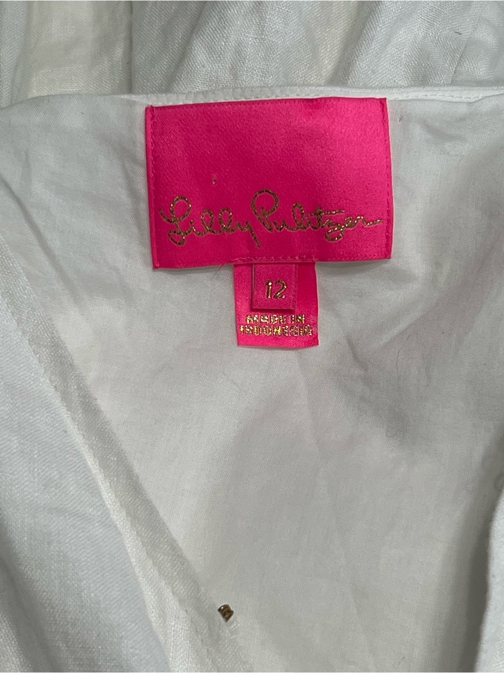 Lilly Pulitzer Iralee Wrap Dress Women’s Sz 12 White Linen Ruffle Tiered Short - Picture 7 of 11